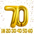Geburtstag zahlen luftballon 70 jahre | Folienballon Gold Folienballon in 40"...