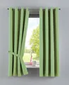 2 Vorhänge Blickdicht »NewYork« Verdunkelungsvorhang Grün HxB 160x140 cm