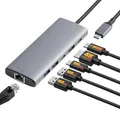 Amazon Basics USB C Hub für PC Laptops, 6-in-1 Multiport Adapter mit 100W Max PD Ladung, 4K HDMI, 2 USB-A Anschlüsse, Ethernet, Type C Datenanschluss