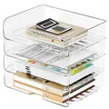 4 Stück büro zubehör, briefablage a4, transparent, PET, stapelbar,dokumentenO...