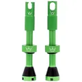 Peaty's X Chris King MK2 Tubeless Ventil Presta - Integrierter Speichenschlüssel & Ventilkernentfernungskappen, Mountainbike, Rennrad Fahrrad Reifen, Kompatibel einfügen, 7075 Aluminium - 42mm Smaragd