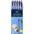 Schneider Schreibgeräte Etui 4x Kugelschreiber Memo + 1x Rave blau 150275 Kug...