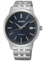 Seiko Herrenuhr Automatik Silberfarben/Blau mit Edelstahlband 41 MM Datum 10 ATM