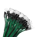 YIXISI 50 Stücke Vorverdrahtete LED, 12V Dioden Licht, 5mm LEDs, 20cm Grün