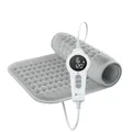 BR Bringer Infrarot Heizkissen mit Abschaltautomatik - 6 Heizstufen (25-60°C), Überhitzungsschutz, Maschinenwaschbar, LED Display, sehr weiches Flanell (Grau, 60 x 30 cm)