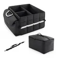 Relaxdays Kofferraum Organizer mit Deckel, entnehmbare Kühltasche, faltbar, HxBxT: 30 x 40 x 40 cm, Autotasche, schwarz