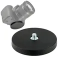 Magnetische Halterung mit ¼ Zoll Gewinde - Gummierte Neodym Magnet Scheibe mit Außengewinde - Fotogewinde - Kamerahalterung Mount für Actioncam DSLR GoPro oder Studio Lampen