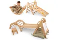 Goodevas Klettergerüst 5-in-1 Montessori Holz-Kletter-Set 5in1 für Kleinkinder 1-3 Jahre alt, (6-St., Montessori Holz-Kletter-Set 5in1 & Kunst-Set)