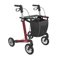 Rehasense Server Aluminium Leichtgewichtrollator weinrot M - 55 cm TPE-Bereifung