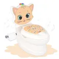 Lemodo Kindertöpfchen Töpfchen Kinder ab 18 Monate Kindertoilette Babytopf mit Spülgeräusch herausnehmbarer Innenbehälter rutschhemmender Boden Toilettenpapierhalter Töpfchentraining (Katze)