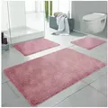 LindenBerg Badematte Badvorleger mit Mikrofaser - Badezimmer Teppich, Höhe 5 mm, rutschhemmend beschichtet, Waschbar, Pflegeleicht, Polyester, Rechteckig, 60 x 100 cm, 50 x 55 cm, 50 x 80 cm, 60 x 100 cm, 70 x 120 cm rosa 60 x 100 cm