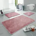 Linden Berg Badematte Hellrosa 60 x 100 cm - Rutschfester Badteppich - Mikrofaser - TPR-Rücken - Oekotex Zertifiziert - Saugfähig - Schnell Trocknend - Waschbar - Pflegeleicht