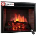 KAMINIO Elektrokamin LUCA, Elektrischer Kamin mit 3D-Flammeneffekt in 12 Farben, Heizung 1800W schwarz 76 cm x 58.5 cm x 22.5 cm