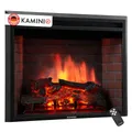 KAMINIO Elektrokamin Luca - Elektrischer Einbaukamin mit Heizung, 3D-Flammeneffekt, 12 Flammenfarben, Fernbedienung - 30 Zoll