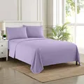 Sweet Home Collection, Fadenzahl 2123, weiche ägyptische Qualität, gebürstete Mikrofaser Laken – Luxus-Bettwäsche-Set mit Bettlaken, Spannbettlaken, 2 Kissenbezügen, Lavendel, Full