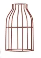 Hoopzi - Käfig - Lampenschirm aus lackiertem Stahl - Cage - Zur Abhängung, Tischlampe, Stehlampe, Wandleuchte - Kompatibel mit E27 Gewinde - Befestigungsring - Rot