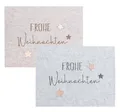 2er Set Platzset Frohe Weihnachten Filz Grau Beige Tischset Xmas Tischdeko Deko Tischmatte Weihnachtsdeko Platzdeckchen