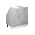 Vicco Dachschrägenschrank Rion, Beton/Weiß, B80 x T46 cm mit 2 Türen, platzsparend für Dachschrägen