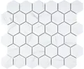 Mosani Mosaikfliesen Hexagonale Sechseck Mosaik Fliese Keramik weiß anthrazit Bad Küche