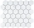 Hexagonale Sechseck Mosaikfliese Keramik weiß anthrazit Carrara OptikWandfliesen