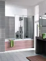 Kermi Vario 2000 Badewannenaufsatz Faltwand 2-flügelig Kerolan Perl Silber Mattglanz 115cm x 140cm Montage auf Badewanne - V2 FW2 06014 12K