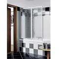 Kermi Vario 2000 Faltwand 2-flügelig V2FW20601412K 115,1-116,7x140cm, silber mattglanz, Kerolan Perl