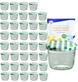 MamboCat 40er Set Sturzgläser 230 ml mit grün kariertem Deckel to 82 inkl. Diamant Gelierzauber Rezeptheft Marmeladengläser Einmachgläser Einweckgläser