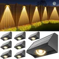 Bowfar Solarlampen für Außen Garten, 8 Stück Solar Wandleuchte aussen, Wasserdichte Solarleuchten mit Warmweiß/RGB Farbwechselnde, Solar Gartenleuchten für Treppe, Wand, Balkon, Zaun beleuchtung