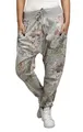 Mississhop 130 Damen Hose Blumen Sweatpants Jogginghose Baumwolle Freizeithose Boyfriend Sporthose Blumenprint Hellgrau