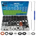 ZDBB 1000 Pcs 18 Größe O Ring Kit + 18 Größe Gummi Unterlegscheiben Sortiment Kit für Sanitär Wasserhahn Wasserleitung Gartenschlauch Unterlegscheiben Duschköpfe Dichtung Reparatur
