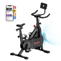 JASPORT C3 Ergometer Heimtrainer Fahrrad, Leises Indoor Fitnessbike mit Magnetischem Widerstand, LED Display, Kardio Training, Belastbar bis 120 kg App mit Video-on-Demand-Trainingskursen
