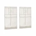 Loberon Scheibengardine 2er Set Mayenne, Liebevoll Bestickt, Charmanter Landhausstil, Blickdicht, mit Tunnelsaum, Sichtschutz, Fensterdekoration, Leinen, Creme