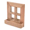 DESIGN DELIGHTS WANDSPIEGEL Vintago | mit Ablage, 40 cm, Mahagoni Holz | Holzspiegel mit Fach, Badezimmerspiegel, rechteckiger Flurspiegel mit Wandregal
