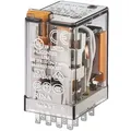 Finder 553482300050 Miniatur-Realais mit Steckanschlüssen, LED-Anzeige, 4 Wechsler, 7 A, Spule 230 V AC