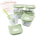 HELLO HIPPO® Set mit 6 Babygläsern à 180 ml – Ideal für Kompotte, Pürees und Früchte, luftdicht und praktisch mit Messskala, inklusive Löffel – Perfekt für Babynahrung