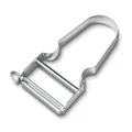 Victorinox Sparschäler STAR, Kartoffelschäler, Zweischneidig mit Pendelklinge, Extra Scharf, Metallgriff, Swiss Made