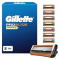 Gillette Proglide Power Rasierklingen Herren, 8 Original Ersatzklingen, Schwarz - Nassrasierer, 2X Gleitstreifen vor Und Nach Den Klingen für Unglaubliche Gründlichkeit Und Komfort