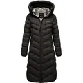 REPUBLIX Winterjacke KAIA Damen Gefütterte Winter Jacke Mantel Parka mit großer Kapuze schwarz XL