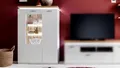 Highboard Cali Kommode Sideboard weiß mit Deckplatte in Wotan Eiche 98 cm
