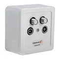 PremiumX PX4 Satdose 4-Fach Enddose Twin Antennendose Class A Sat Dose 2X Sat 1x Radio 1x TV Aufputz Unterputz