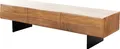 DELIFE Lowboard New, Live-Edge Akazie Natur 145 cm 3 Türen Fuß schwebend Metall Schwarz Low