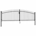 vidaXL Doppeltür-Gartentor Woerden mit Speerspitze 400 x 149,5 cm NEU