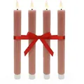 Relaxdays LED Stabkerzen 4er Set Rosa