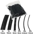 300x Schrumpfschlauch Set 6 Größen Sortiment Schrumpfschläuche lose Tüte schwarz