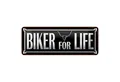 Roomando Metallschild Blechschild Spruch 27x10cm Biker for life Dekoration