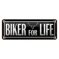 Blechschild Spruch 27x10cm Biker for life Dekoration