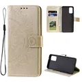 CoverKingz Handy Case kompatibel mit Samsung Galaxy A13 4G - Handy Cover mit Kartenfach Phonecase - Smartphone Hülle klappbar Motiv Mandala Gold