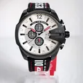 Diesel Mega Chief DZ4512 Herren Chronograph 51mm Schwarz Silikon Uhr NEU OVP