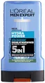 L'Oréal Men Expert Duschgel und Shampoo für Männer, Duschbad zur Reinigung von Körper, Haar und Gesicht, Herren Körperpflege für hydratisierte Haut mit Mountain Water, Hydra Power, 1 x 250 ml
