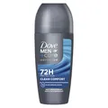 Dove Men Care Deodorant Roll On Advanced Care Clean Comfort, Deodorant für Herren, Antitranspirant, alkoholfrei, mit 1/4 Feuchtigkeitscreme, Schutz bis zu 72 Stunden, 50 ml